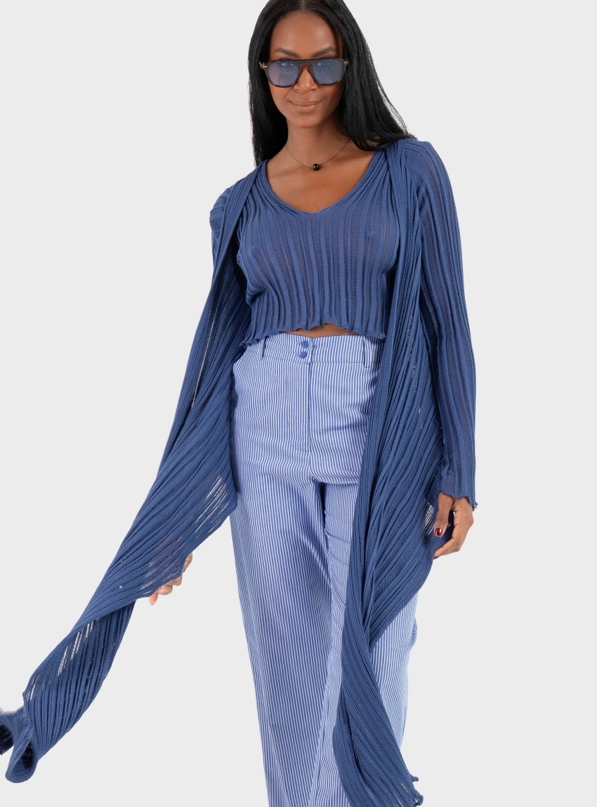 Ioanna Kourbela ''Archetypes'' Knit Crop Top - Navy