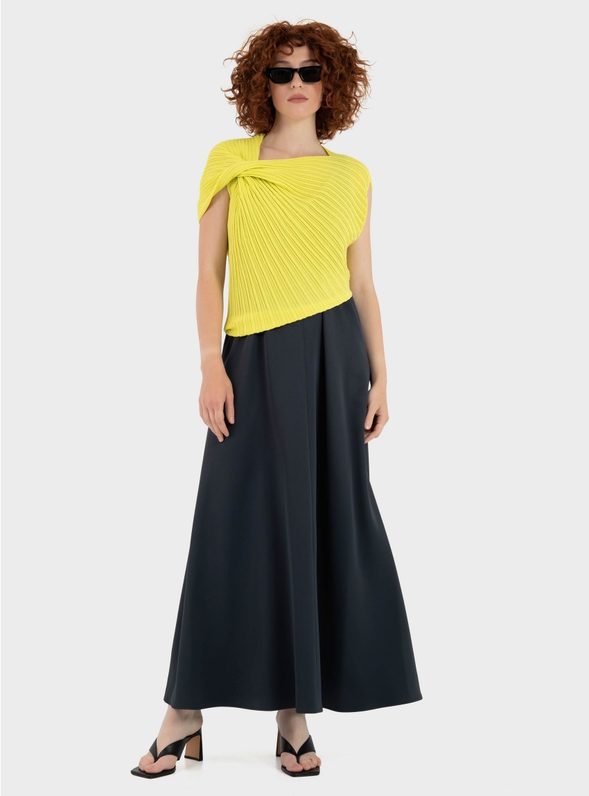 Ioanna Kourbela ''Seashells'' Knit Draped Top - Lime
