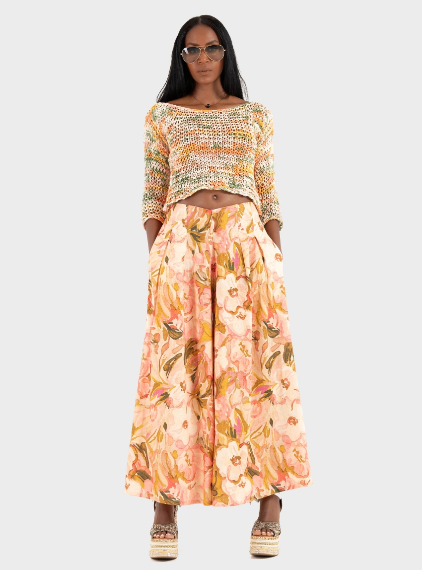 Ioanna Kourbela ''Handmade Garden'' Knit Longsleeve Blouse - Multi Colors