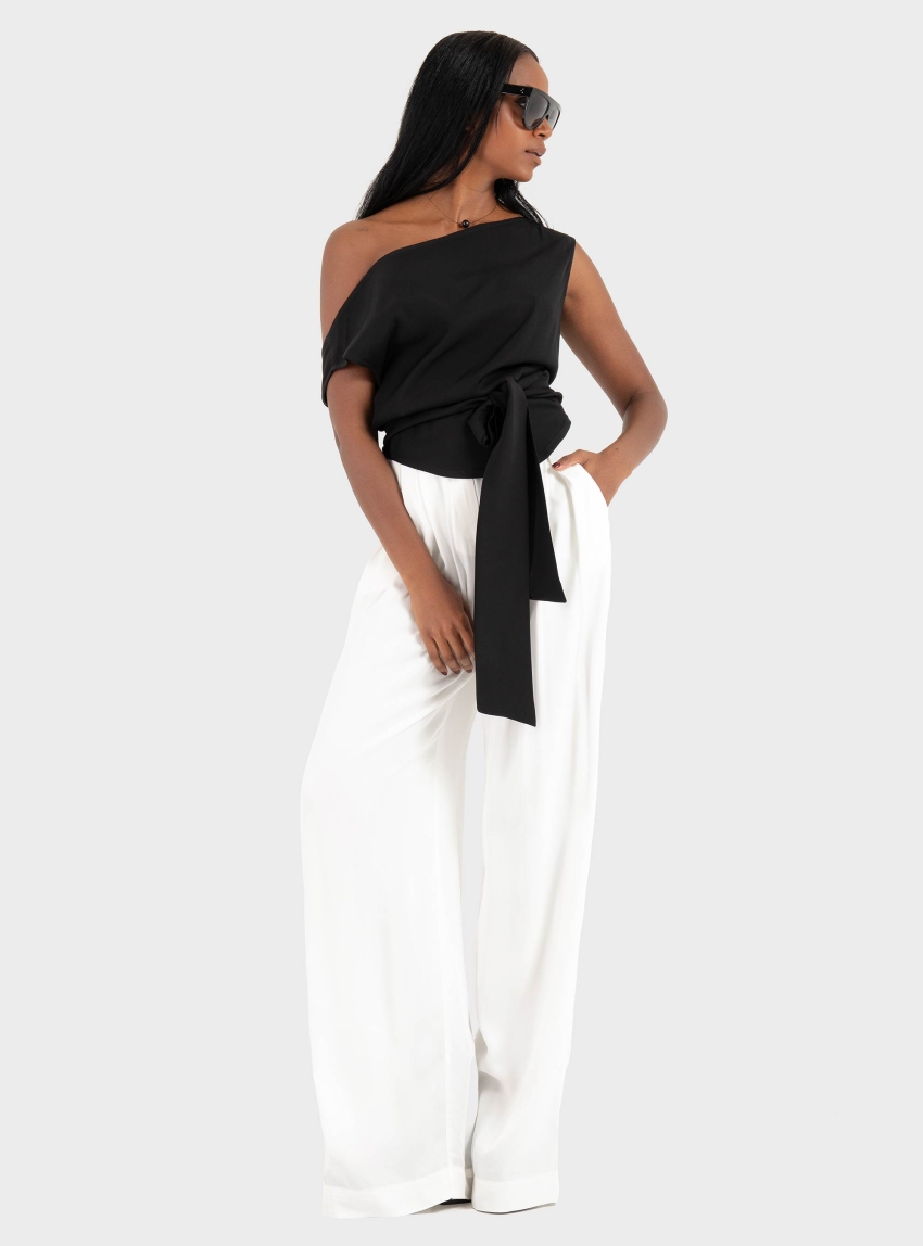 Ioanna Kourbela '"Secret Pleats" Bothways Wrap Top - Black