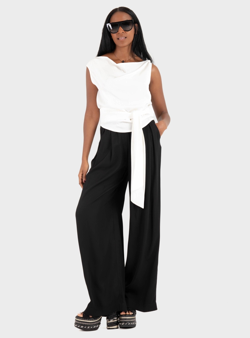 Ioanna Kourbela '"Secret Pleats" Bothways Wrap Top - Off White