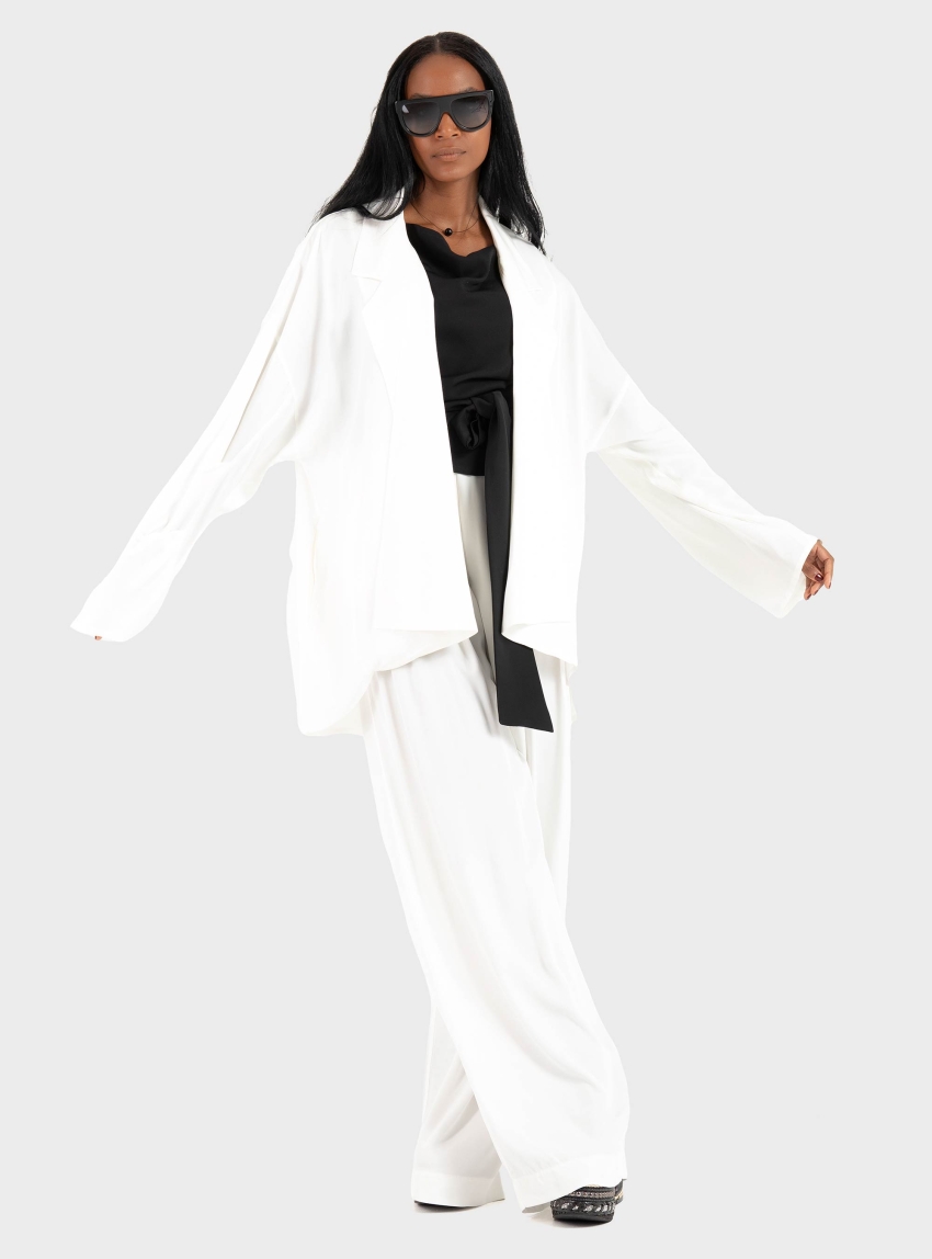 Ioanna Kourbela "Secret Pleats " Oversized Jacket With Pleats - Off White