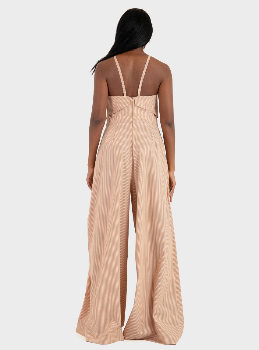 Ioanna Kourbela '"Soulful Stripes" Overall - Camel