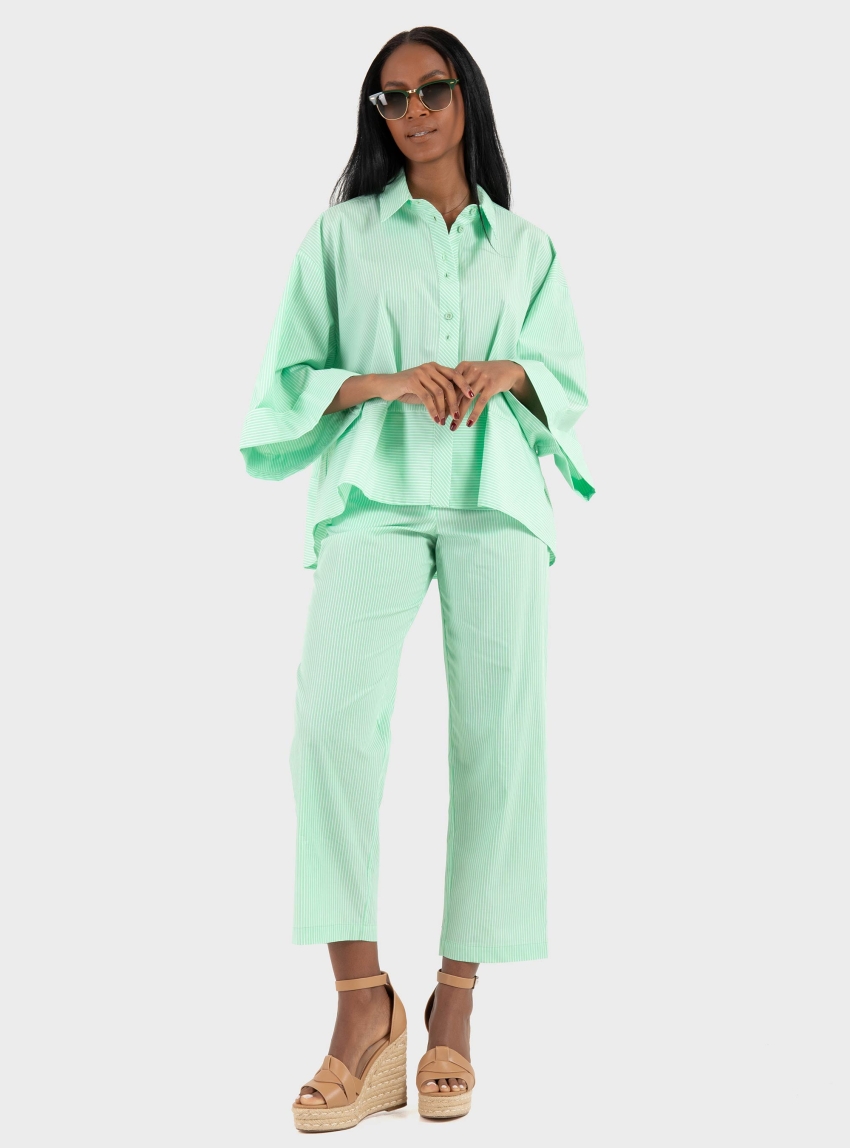 Ioanna Kourbela '"Soulful Stripes" Trousers - Pistachio