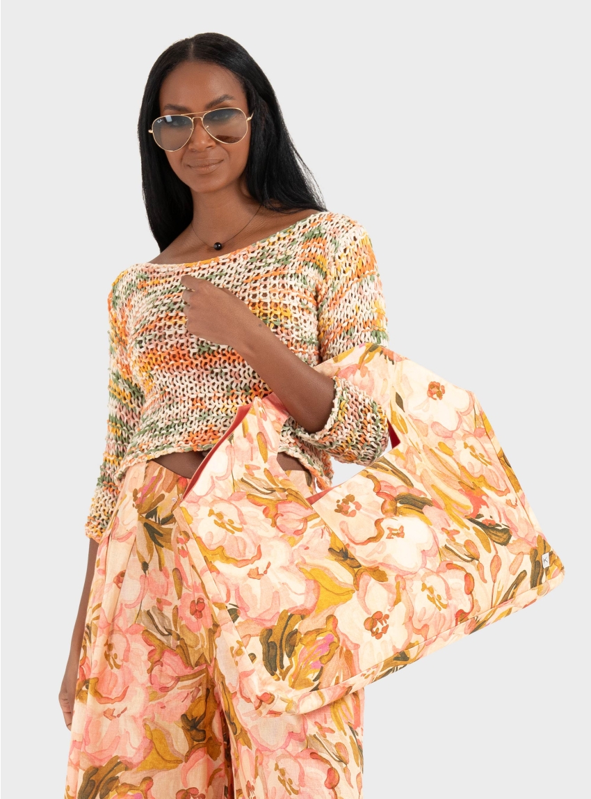 Ioanna Kourbela "Linen Bouquet" Bag - Floral