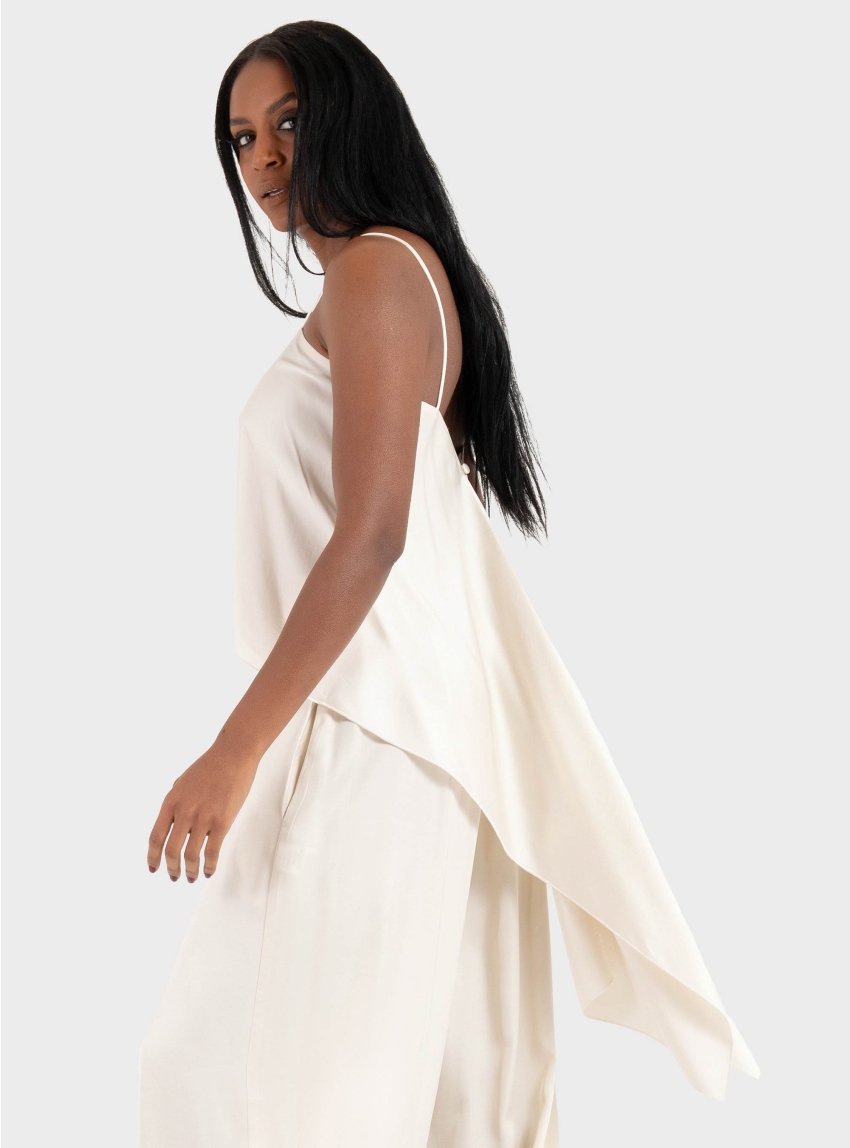Ioanna Kourbela ''Magicality" Top With Loose Back Panel - Ecru