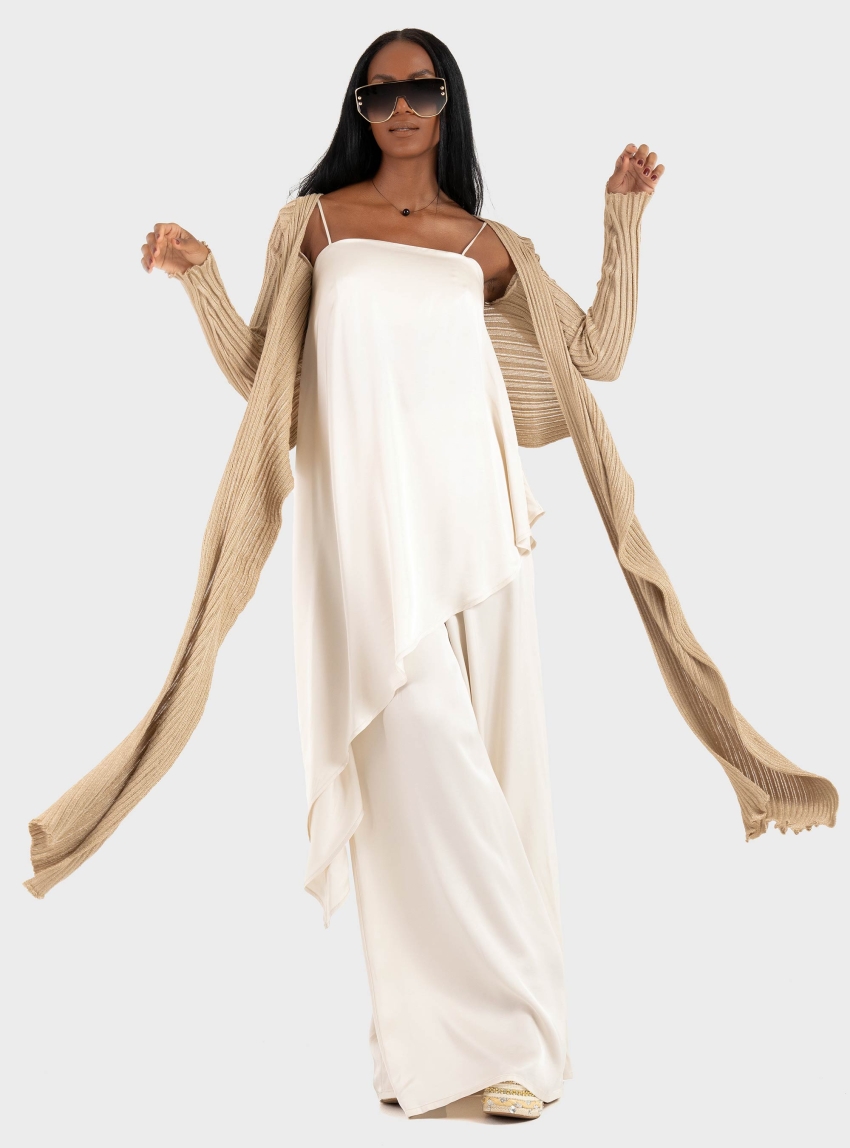 Ioanna Kourbela ''Magicality" Wideleg Trousers - Ecru