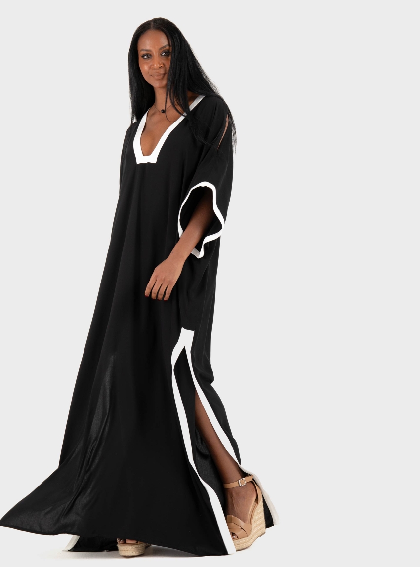 Ioanna Kourbela "Dimensional Play" Maxi Tunic - Black