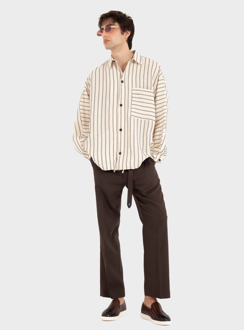 I'm Brian  Linen Pants - Dark Brown