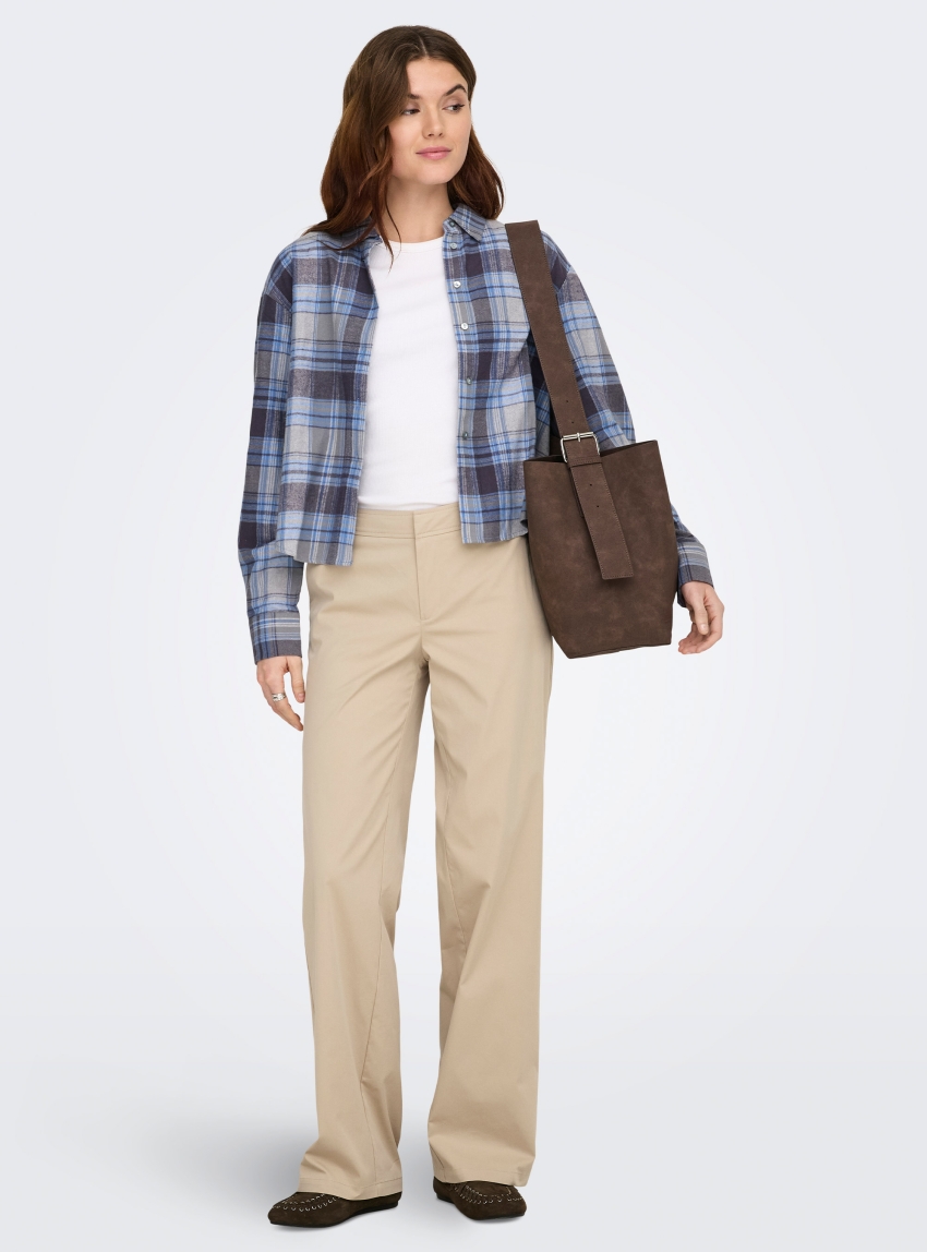 Only Tanny Low Waist Wide Chino Pants - Beige