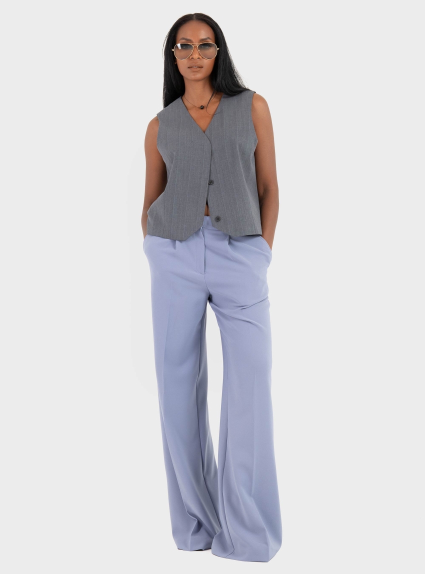 Only Jackie Pinst Waistcoat - Medium Grey Melange