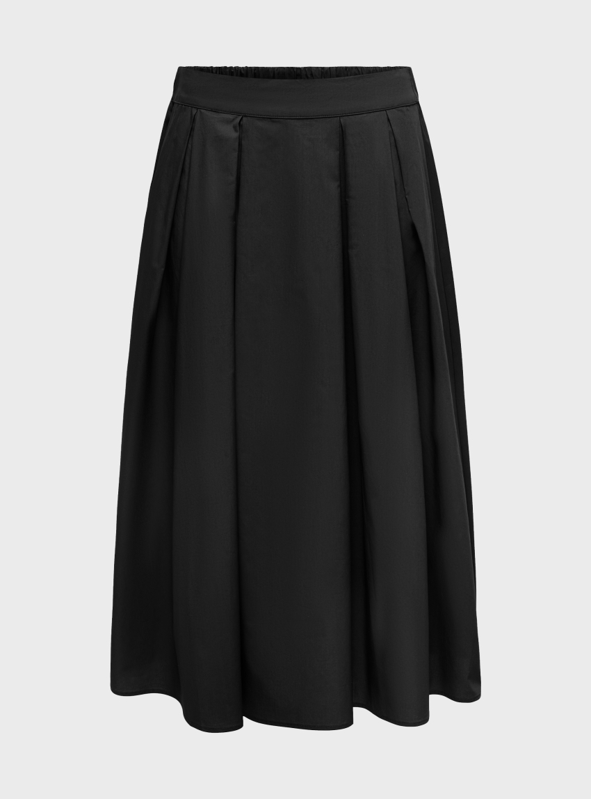 Only Maila Long Pleat Skirt - Black