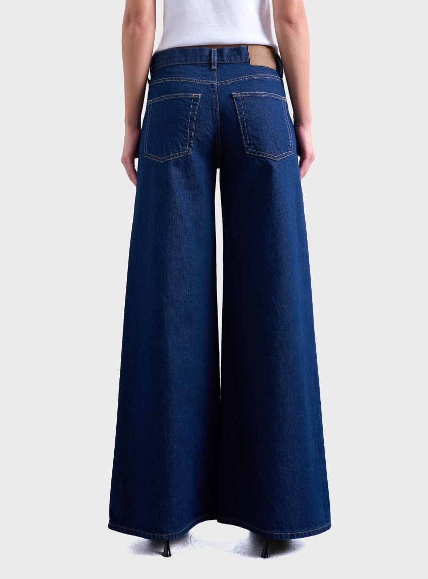Topshop Clara Mid Rose Wide Jeans - Indigo Denim
