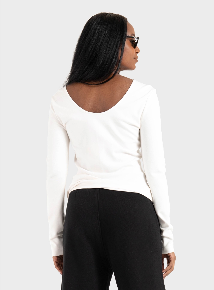 Calvin Klein Monologo U-Back T-Shirt - Off White