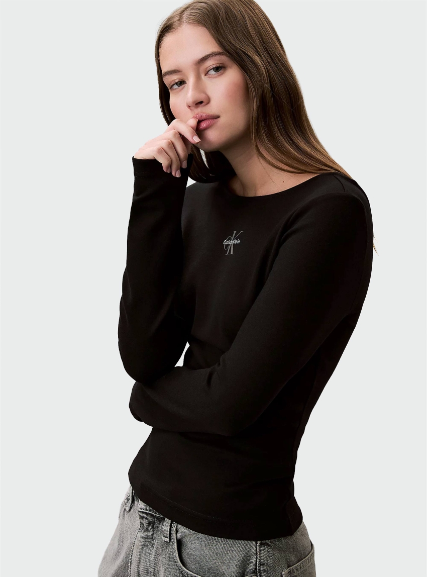 Calvin Klein Monologo U-Back T-Shirt - Black