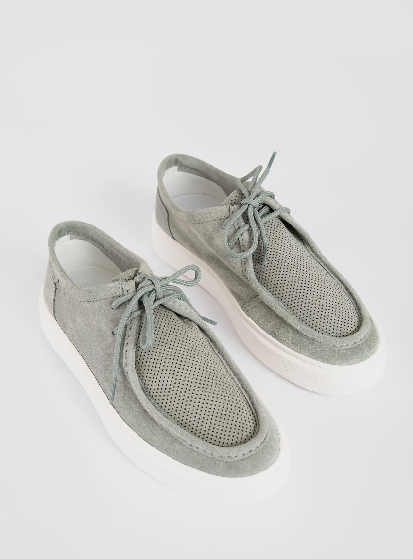 Antony Morato Nicholas Suede Lace Up Loafers - Green