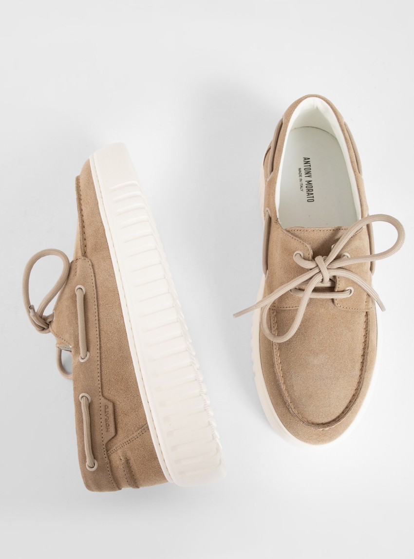 Antony Morato Boat Suede Loafers - Beige