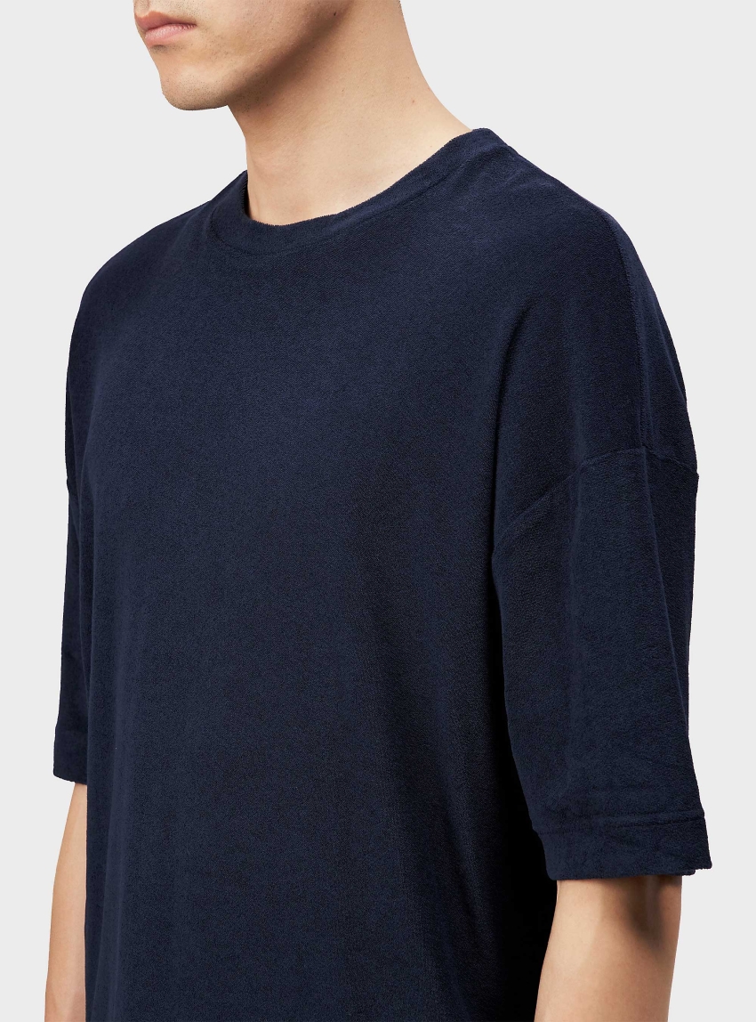 Drykorn Kayro Terry Cotton T-Shirt - Blue
