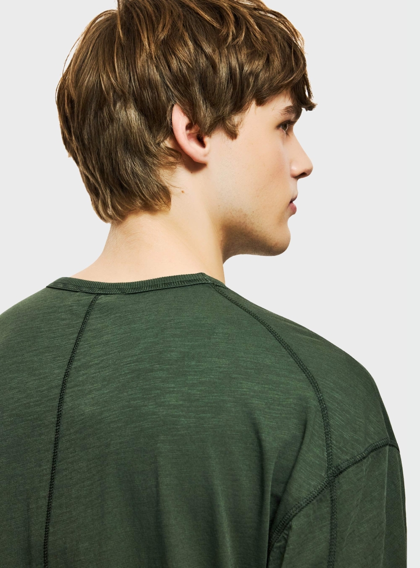 Dirty Laundry Oversized T-Shirt With Stitches - Khaki