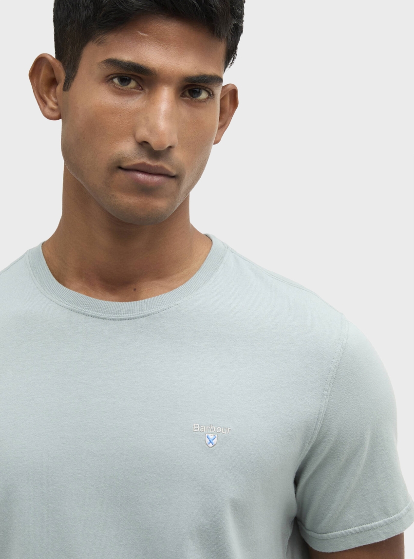 Barbour Tartan Sports T-Shirt - Light Blue