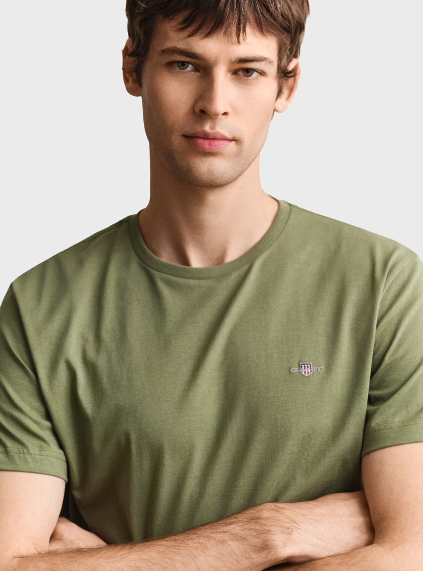 Gant Regular Fit Shield T-Shirt - Olive 