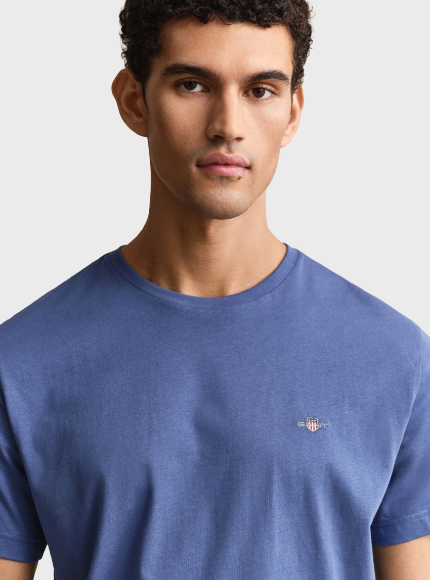 Gant Regular Fit Shield T-Shirt - Sky Blue