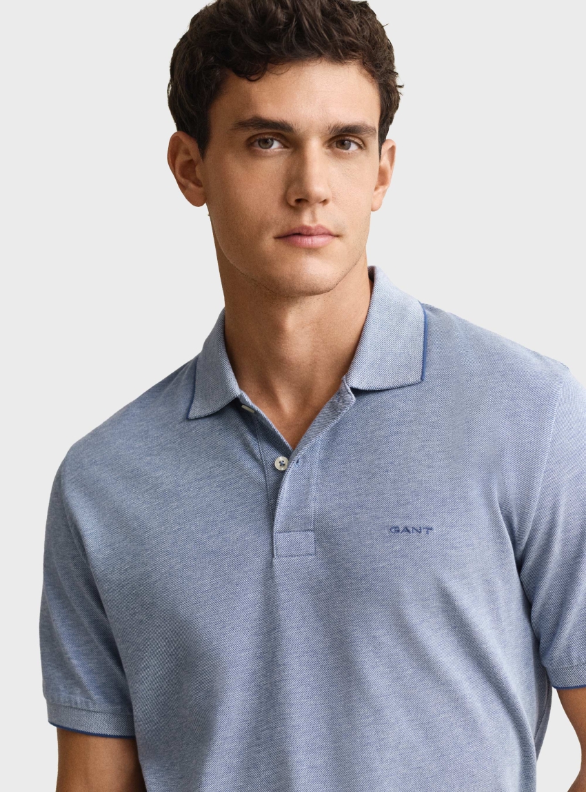 Gant Two-Toned Polo Shirt - Sky Blue