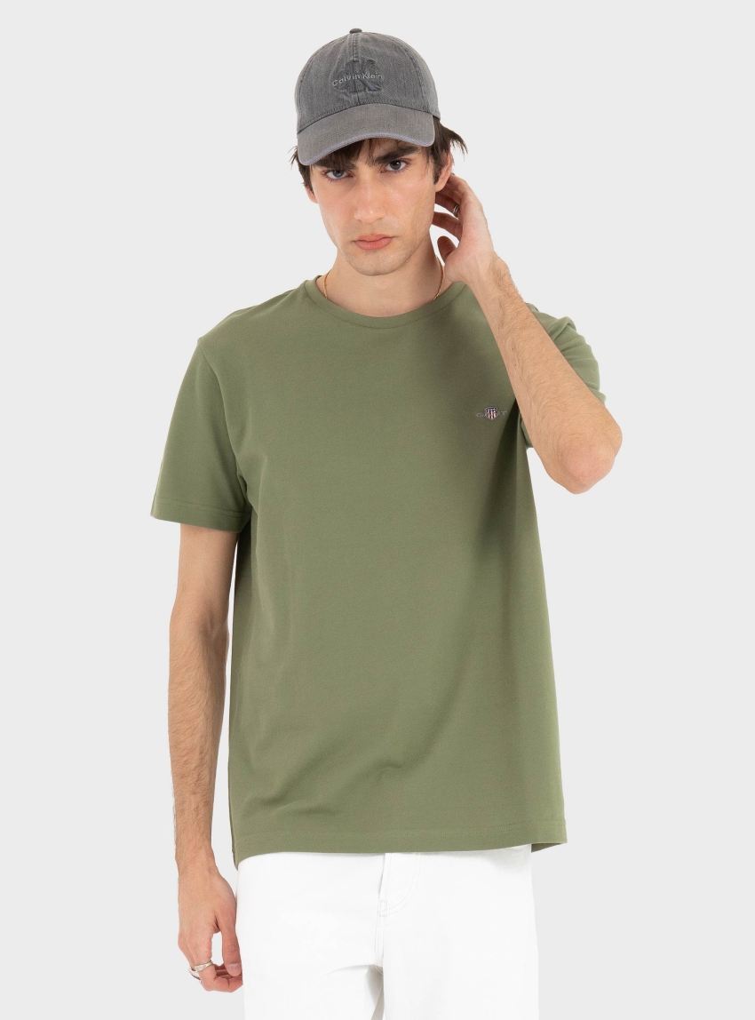 Gant Piqué T-Shirt - Olive 