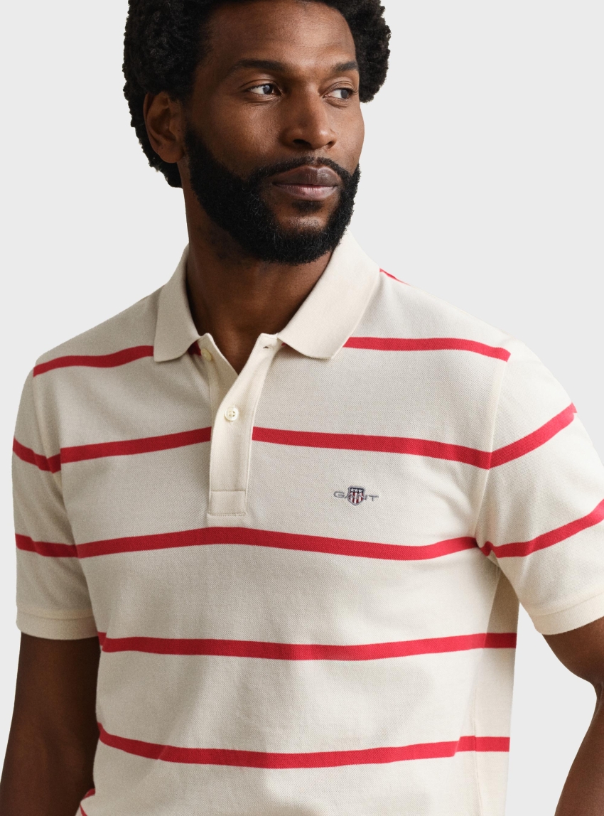 Gant Striped Polo Shirt - Ivory