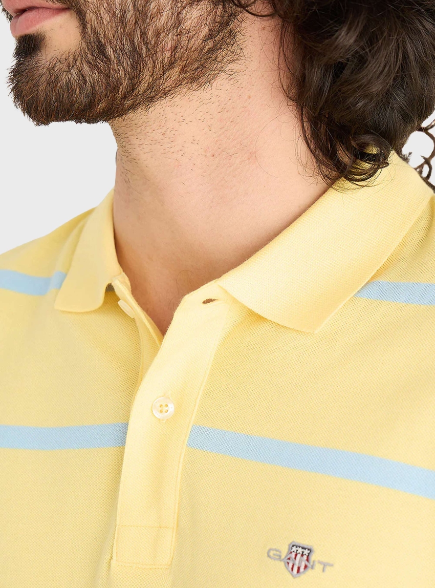 Gant Striped Polo Shirt - Banana