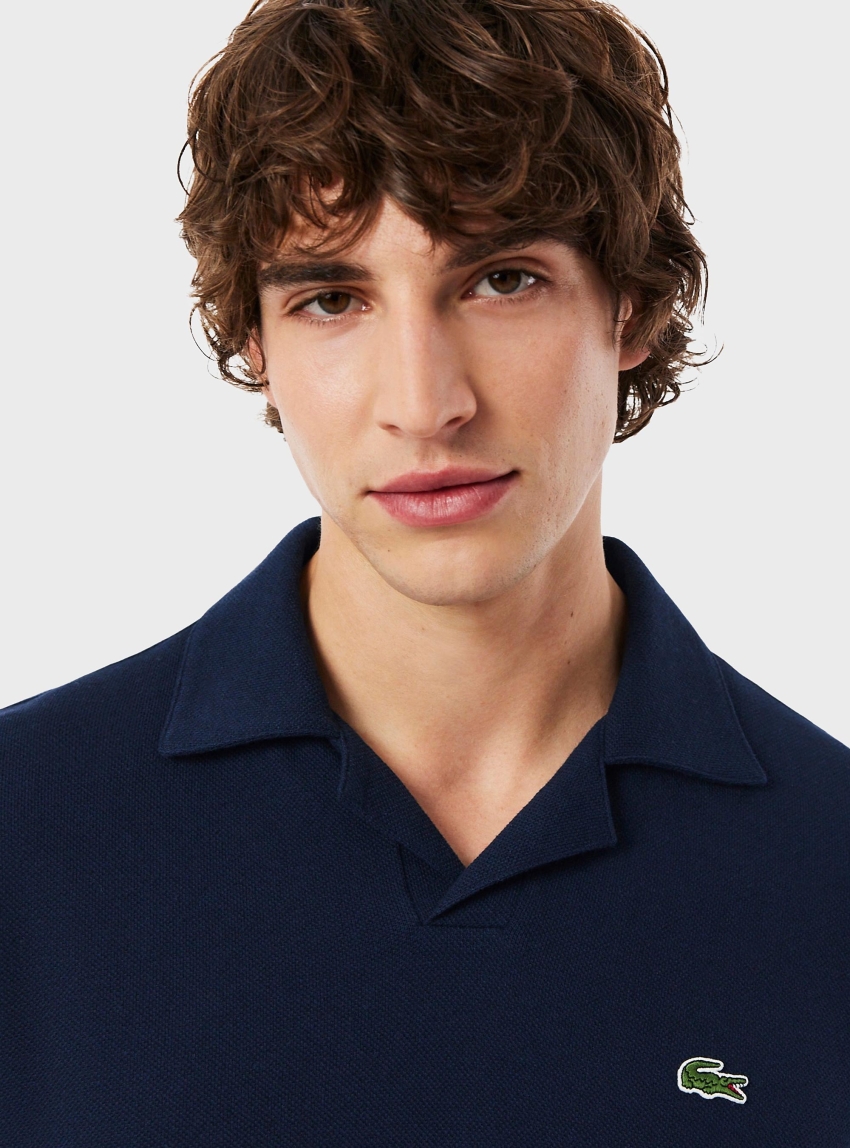 Lacoste Classic Fit Cotton-Linen Polo - Navy