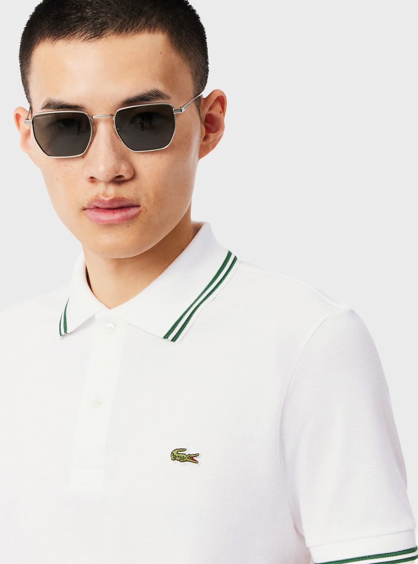 Lacoste Regular Fit Trim Accent L.12.12 Polo - White