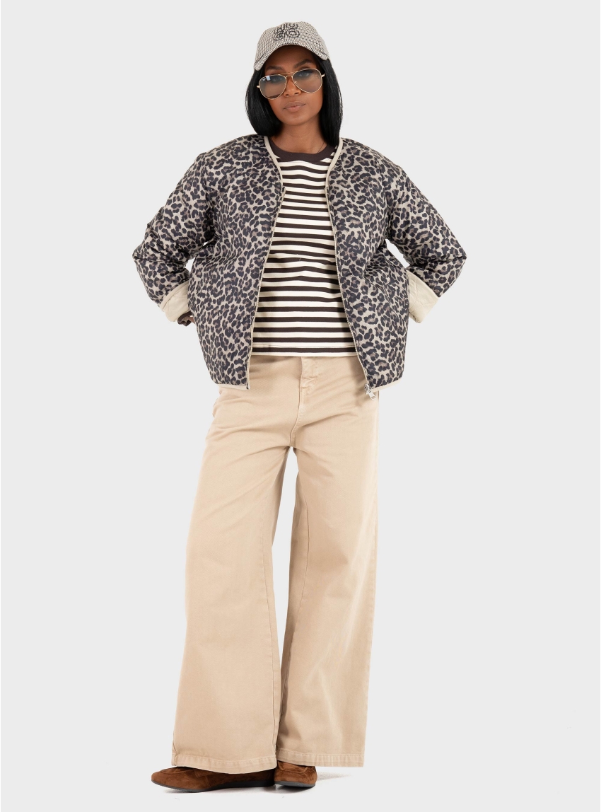 Souvenir Wide Leg Cropped Jeans - Beige