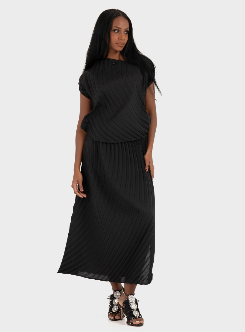 Mei Mei J Plisse top - Black