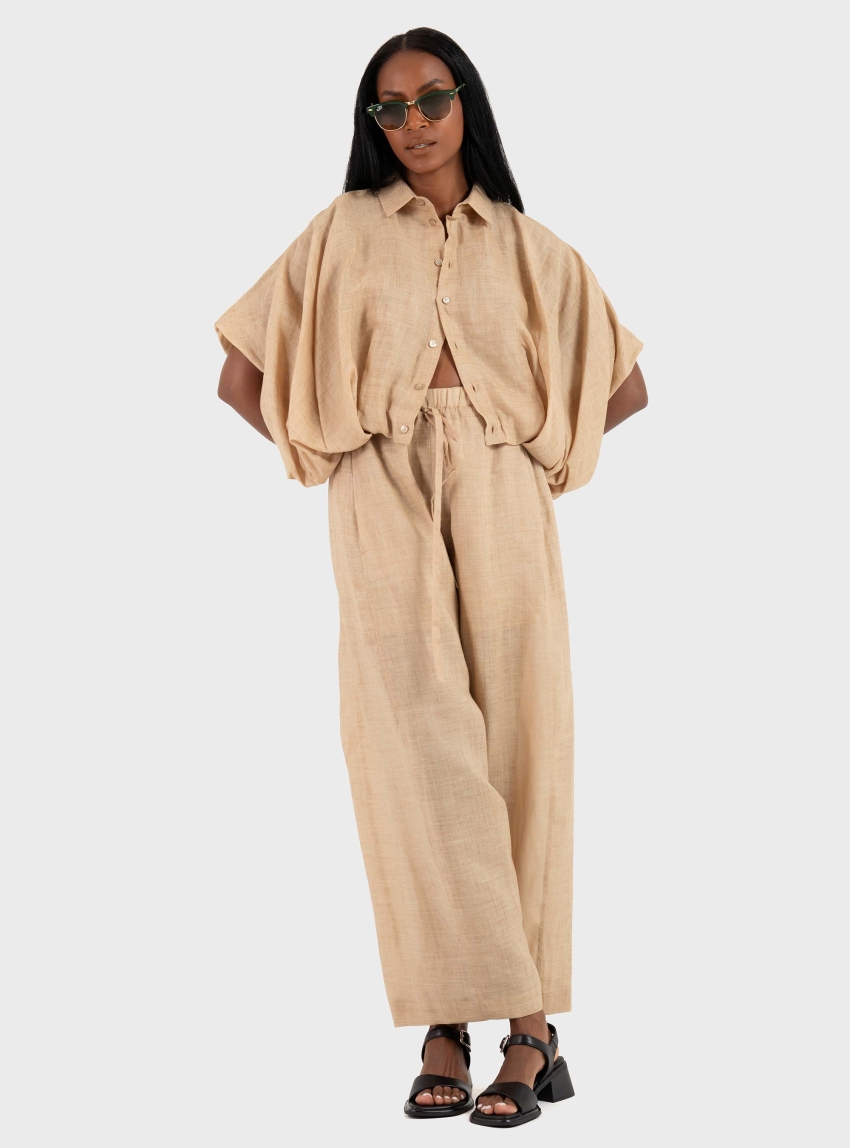 Mei Mei J Balloon Cropped Skirt - Tan