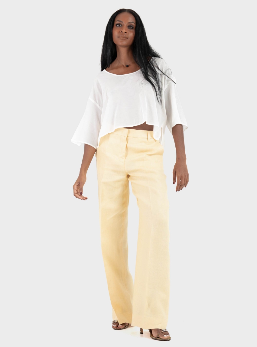 Weekend Max Mara Linen canvas trousers - Banana