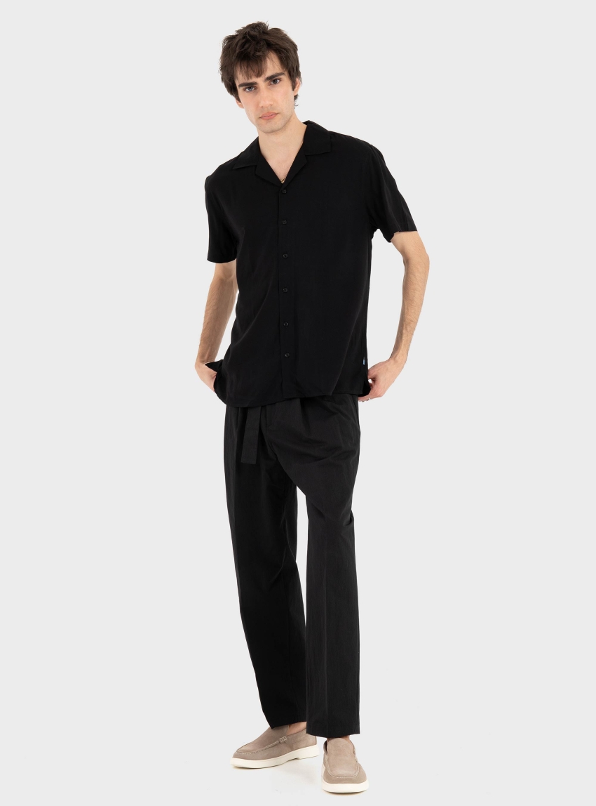 Be Able Tapered Pleated Pants - Black