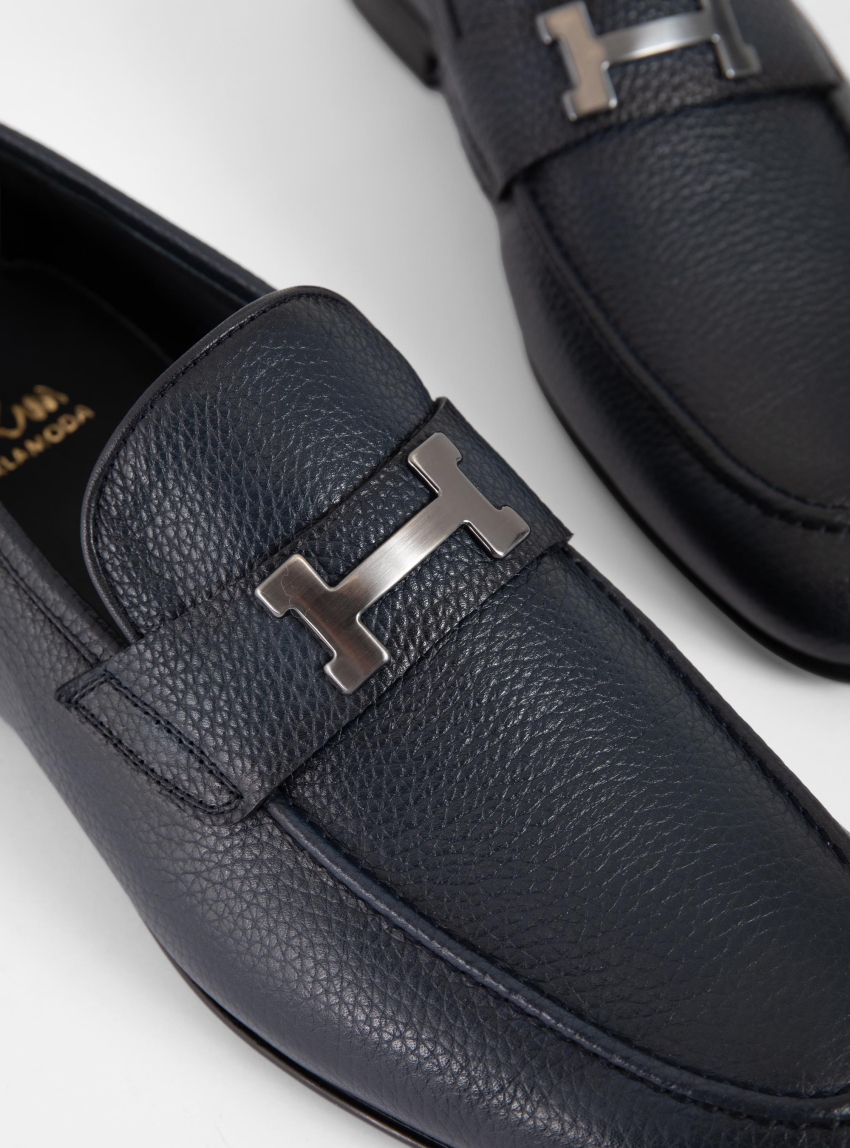 Per La Moda Buckle Loafers - Navy