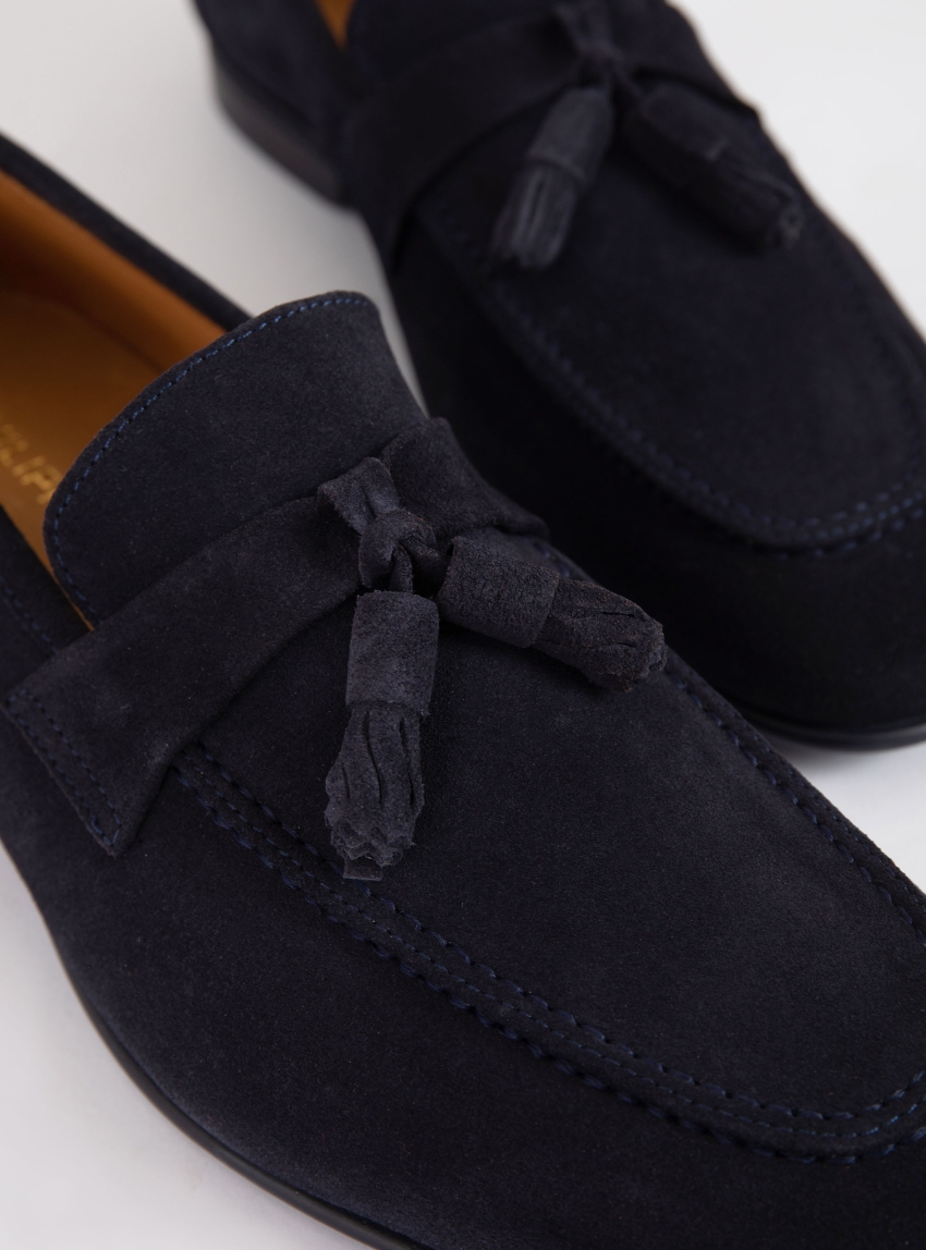 Philippe Lang Tassel Suede Loafers - Navy
