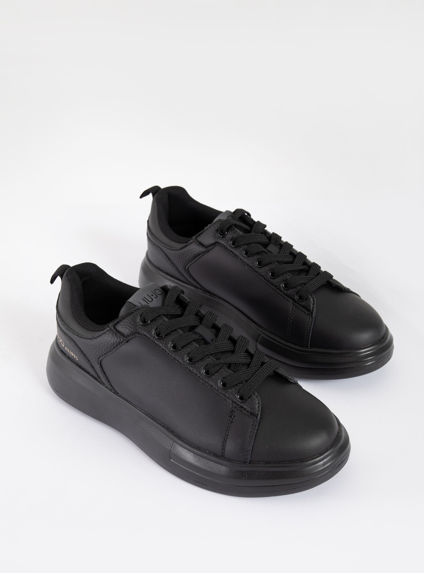 Liu Jo Leather Platform Sneakers - Black