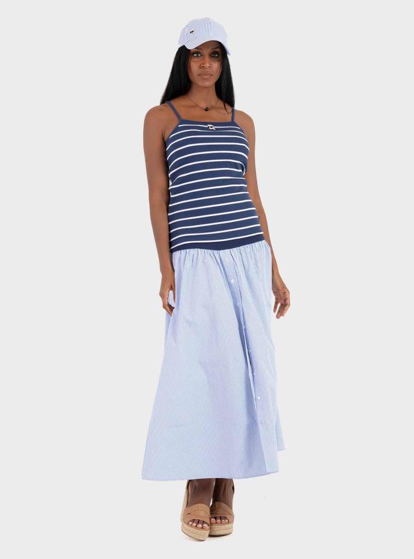 Karl Lagerfeld Ikon Striped Tank Top - Blue