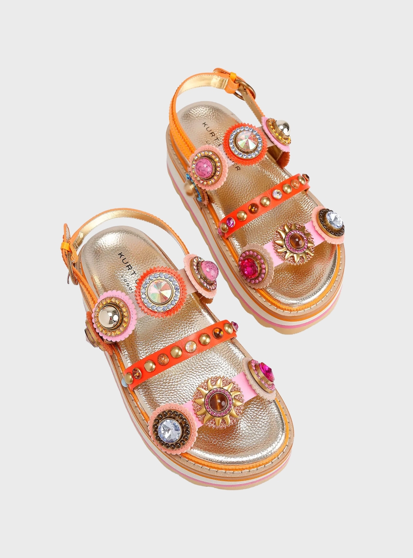 Kurt Geiger Octavia Slingback Platform Sandals - Multi Colors