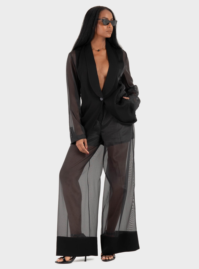 Karl Lagerfeld Organza Blazer - Black