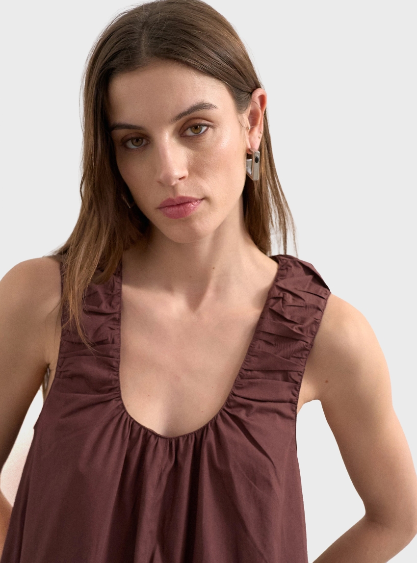 Topshop Runi Maxi Dress - Brown