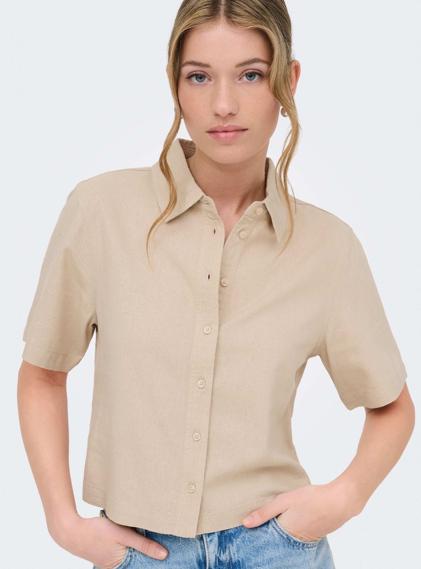 Only Goa Linen Shirt - Tan
