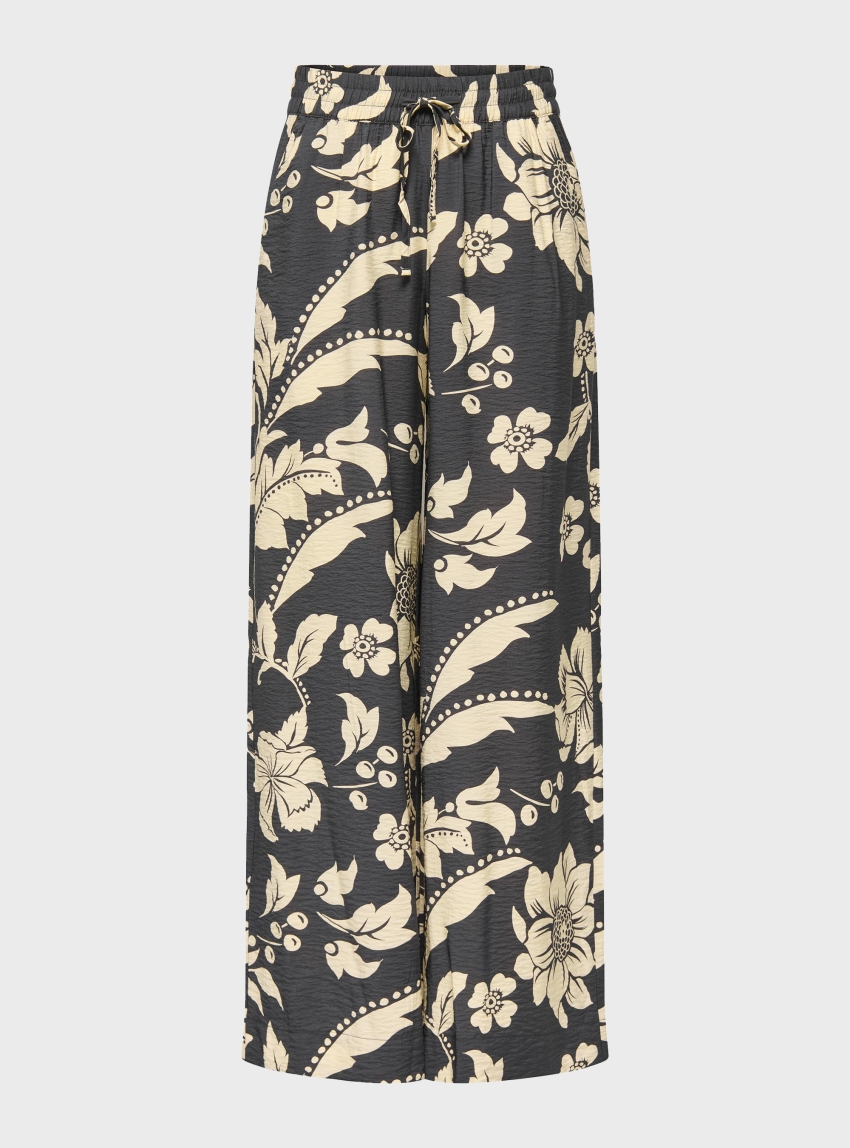 Jdytroya Mid Waist Palazzo Pants - Black