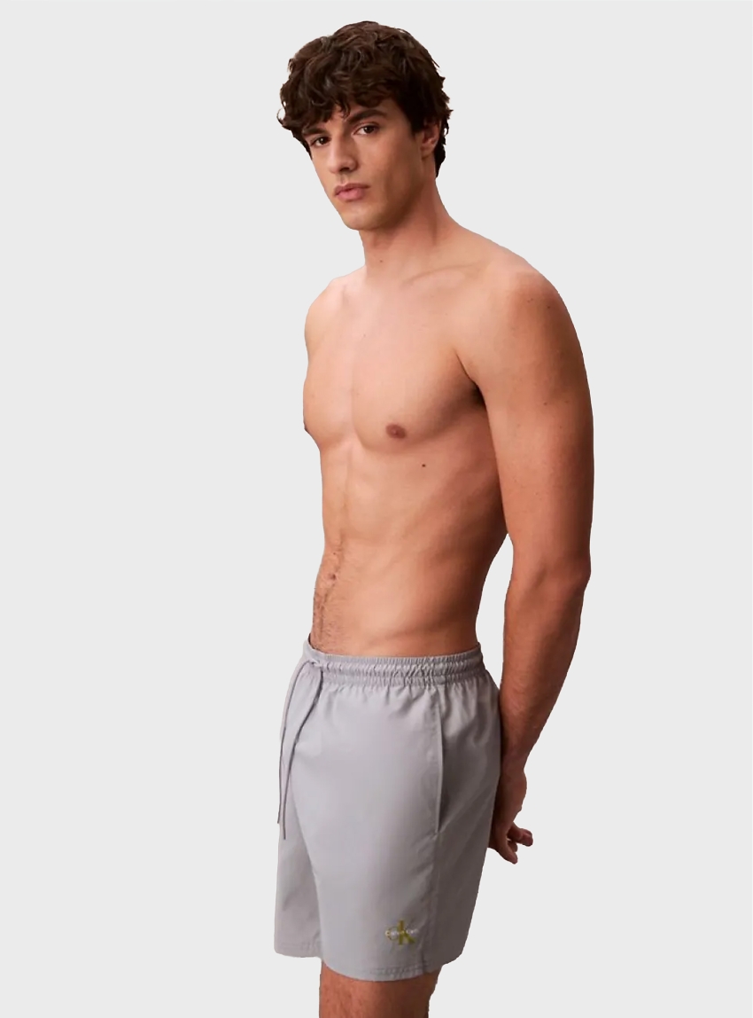 Calvin Klein Medium Drawstring Swim Shorts - Light Grey