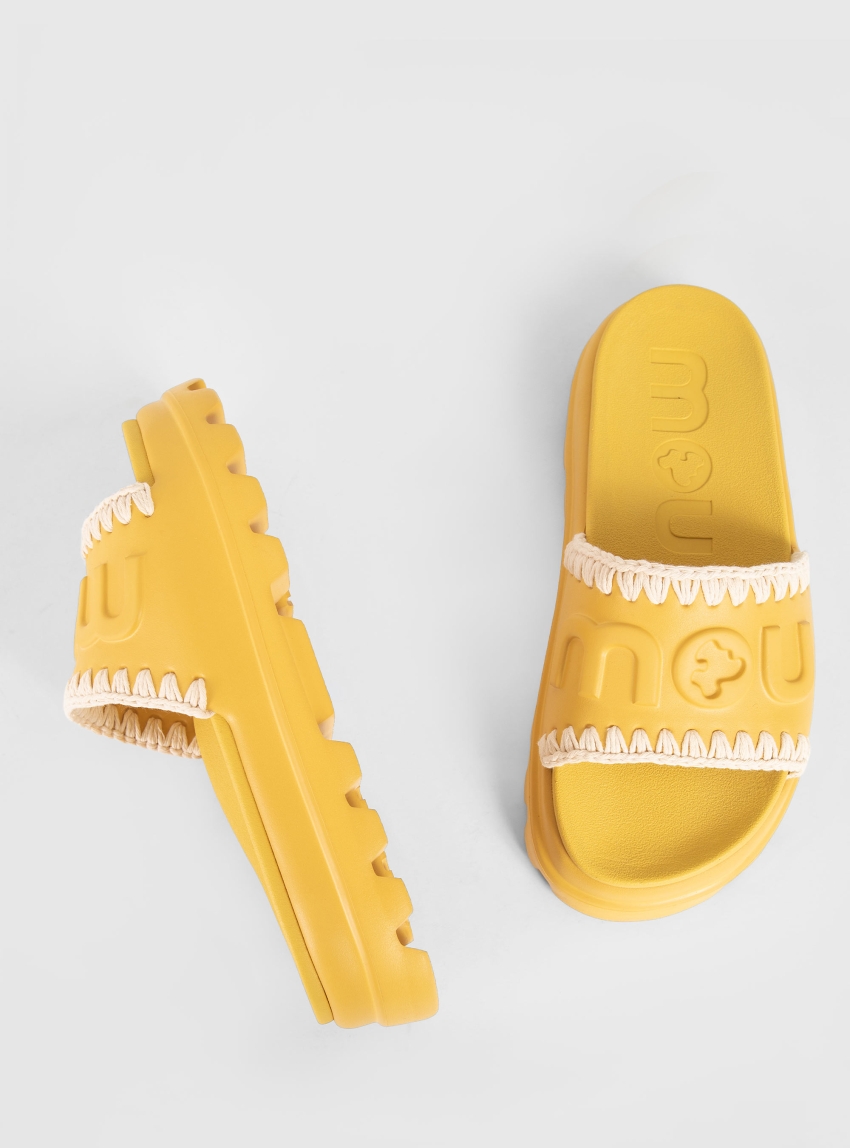 Mou Eva One-Piece Slide - Yellow