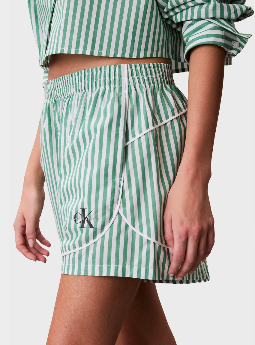 Calvin Klein Cotton Poplin Pyjama Shorts - Green