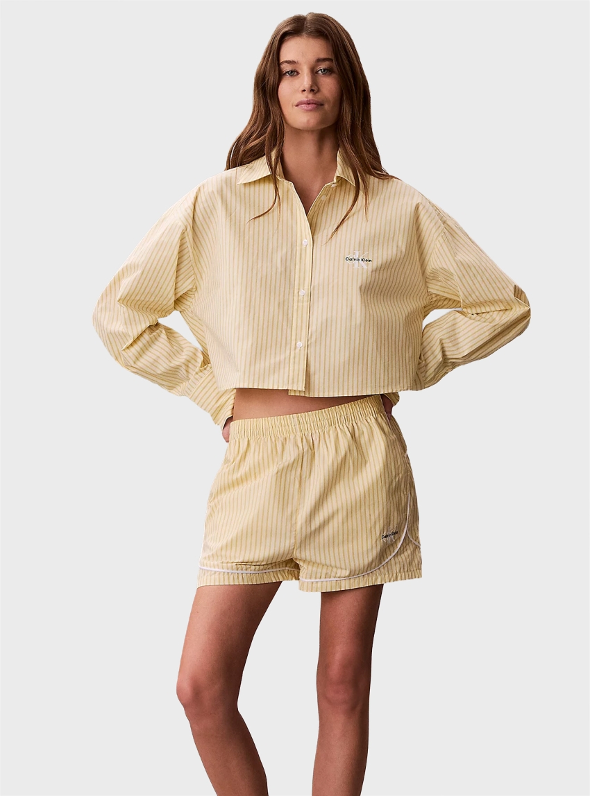 Calvin Klein Cotton Poplin Pyjama Shorts - Yellow